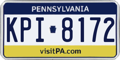 PA license plate KPI8172