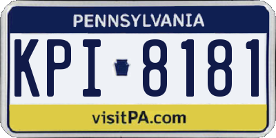 PA license plate KPI8181