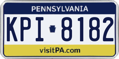 PA license plate KPI8182