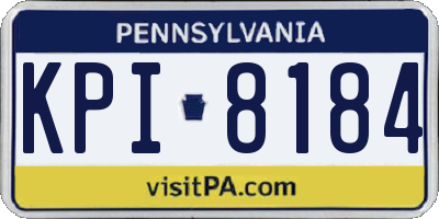 PA license plate KPI8184