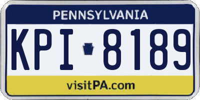 PA license plate KPI8189