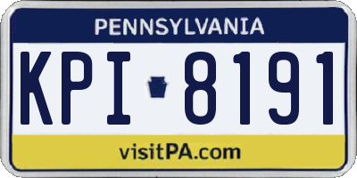 PA license plate KPI8191