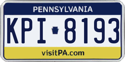 PA license plate KPI8193