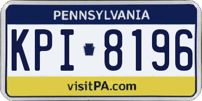 PA license plate KPI8196