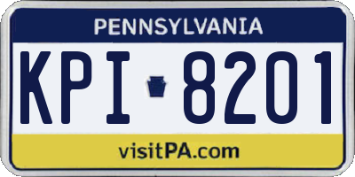 PA license plate KPI8201