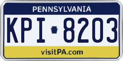 PA license plate KPI8203
