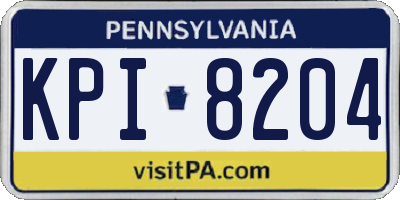 PA license plate KPI8204