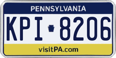 PA license plate KPI8206