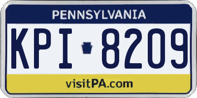 PA license plate KPI8209
