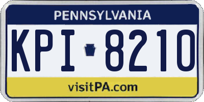 PA license plate KPI8210
