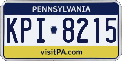 PA license plate KPI8215