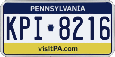 PA license plate KPI8216
