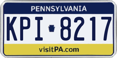 PA license plate KPI8217