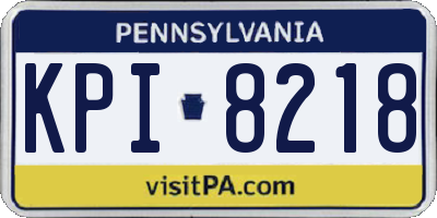 PA license plate KPI8218