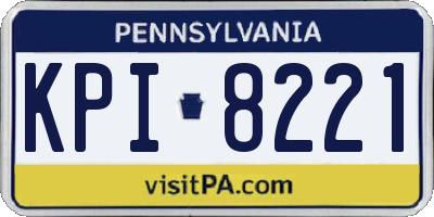 PA license plate KPI8221