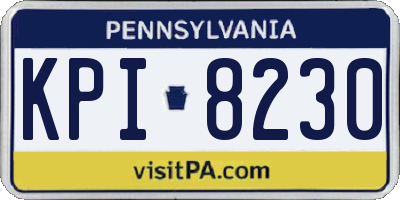 PA license plate KPI8230