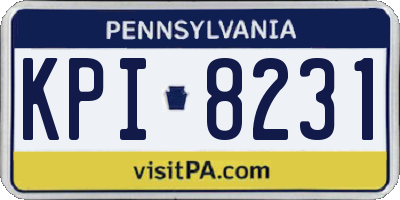 PA license plate KPI8231