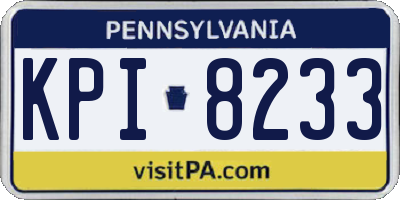 PA license plate KPI8233