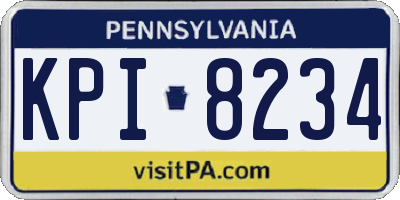 PA license plate KPI8234