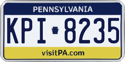 PA license plate KPI8235