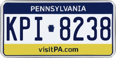 PA license plate KPI8238