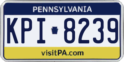 PA license plate KPI8239