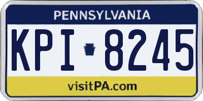 PA license plate KPI8245