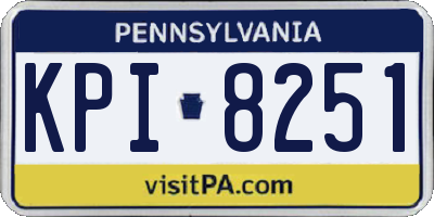 PA license plate KPI8251