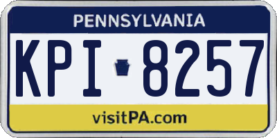 PA license plate KPI8257