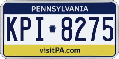 PA license plate KPI8275