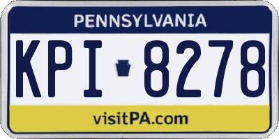 PA license plate KPI8278