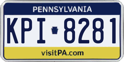 PA license plate KPI8281