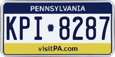 PA license plate KPI8287