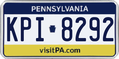 PA license plate KPI8292