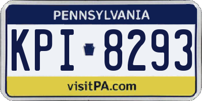 PA license plate KPI8293