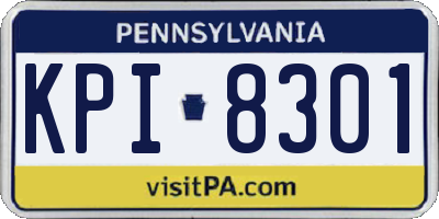 PA license plate KPI8301
