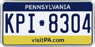 PA license plate KPI8304