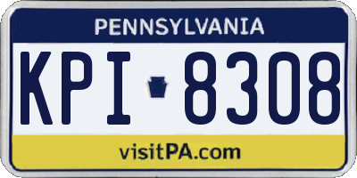 PA license plate KPI8308