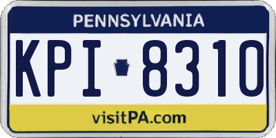 PA license plate KPI8310