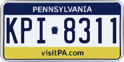 PA license plate KPI8311
