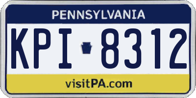 PA license plate KPI8312