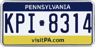 PA license plate KPI8314