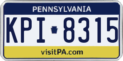 PA license plate KPI8315