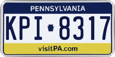 PA license plate KPI8317