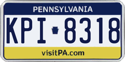 PA license plate KPI8318