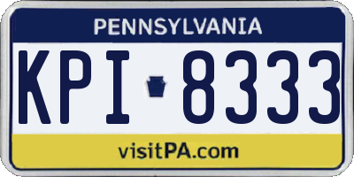 PA license plate KPI8333
