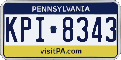 PA license plate KPI8343