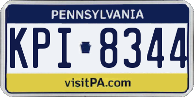 PA license plate KPI8344