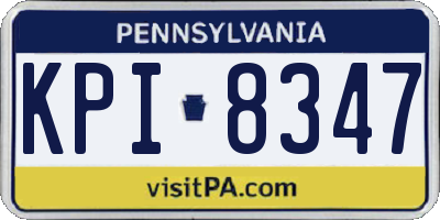 PA license plate KPI8347