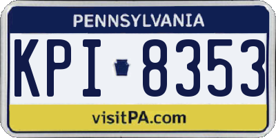 PA license plate KPI8353